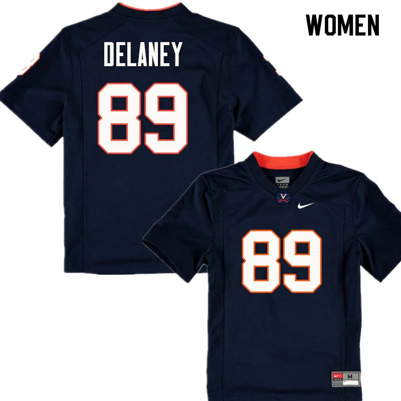 Women #89 Brian Delaney Virginia Cavaliers College Football Jerseys Sale-Navy